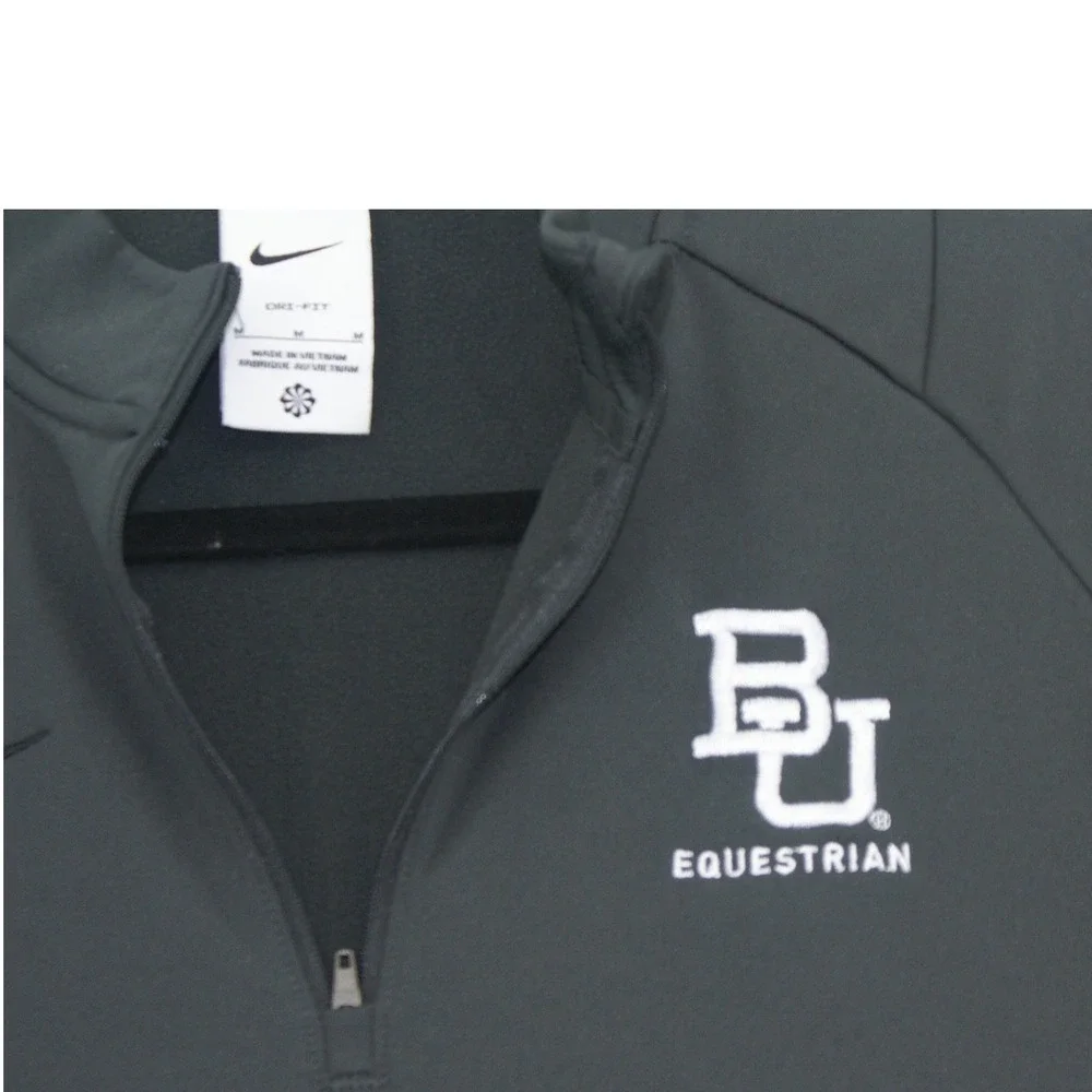 Nike Baylor Equestrian Dri-FIT Quarter Zip Pullover Gray Womens Medium